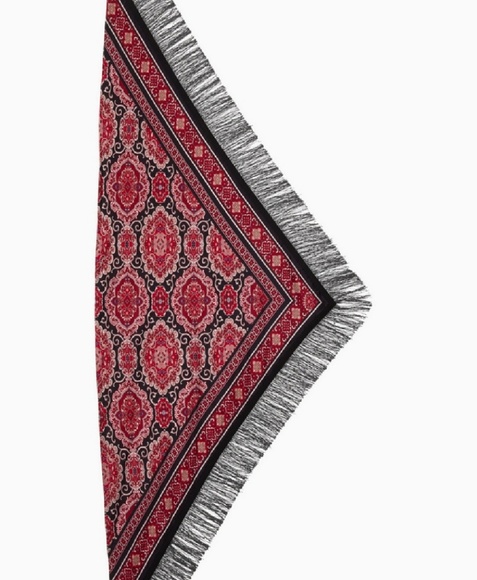 ποΈ Kate Spade Silk Red Medallion Piano Shawl - Picture 3 of 6